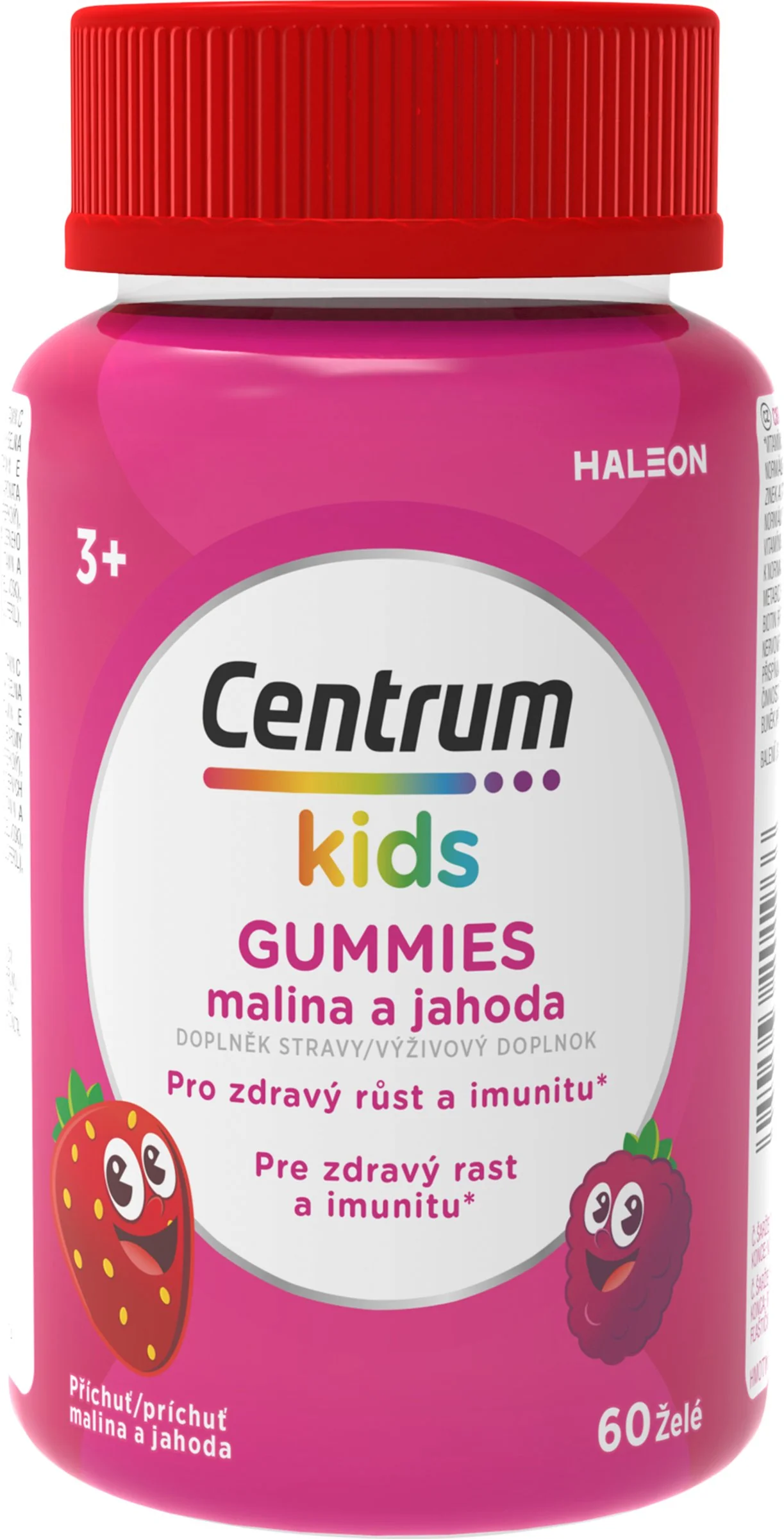 Centrum Kids Gummies Malina a jahoda multivitamín pre deti od 3 rokov, 60 želé 1×60 ks, multivitamín pre deti