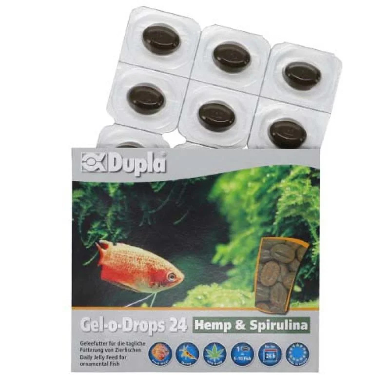 DUPLA Gel-o-Drops 24-Hemp & Spirulina gélové krmivo pre okrasné ryby /konope a spirulina 12x2g