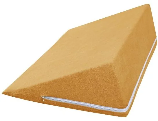 Klinový podhlavník 2005/009 80x50x20 cm froté horčicová 1×1 ks, klinový podhlavník