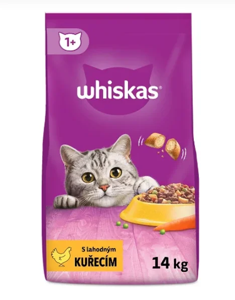 WHISKAS granule s kuracím 14kg 1×14 kg, granule pre mačky