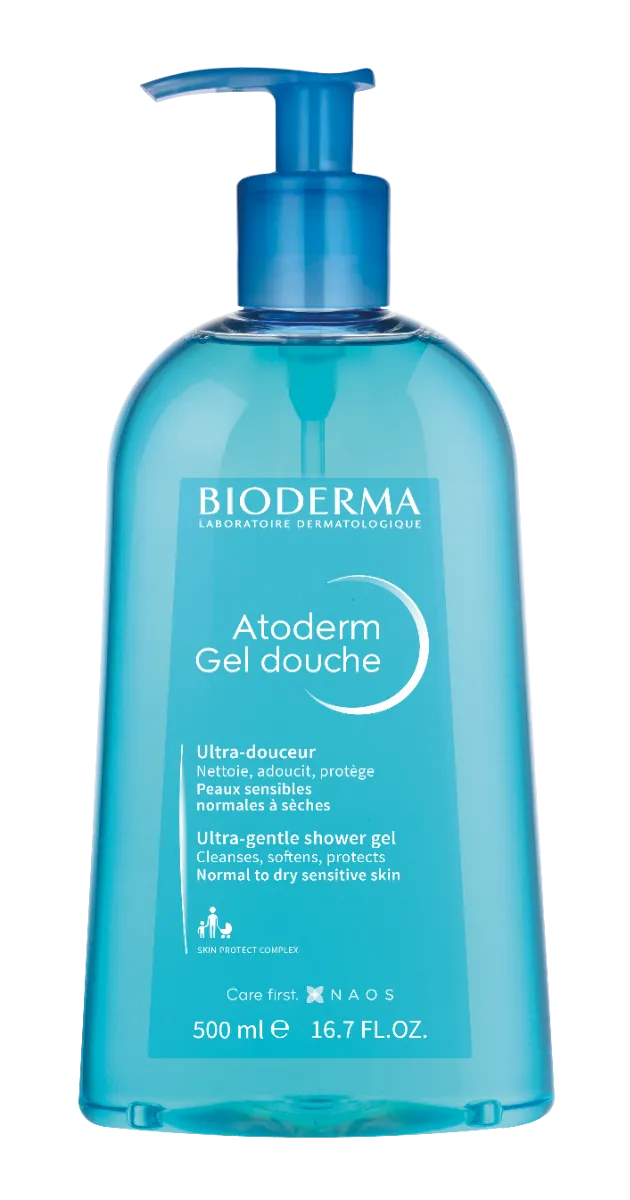 BIODERMA Atoderm Sprchový gél pre normálnu a suchú pokožku 1×500 ml, sprchový gél pre normálnu a suchú pokožku