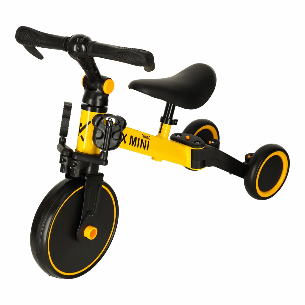 Detský bicykel 3v1 Trike Fix Mini s pedálmi – žltá