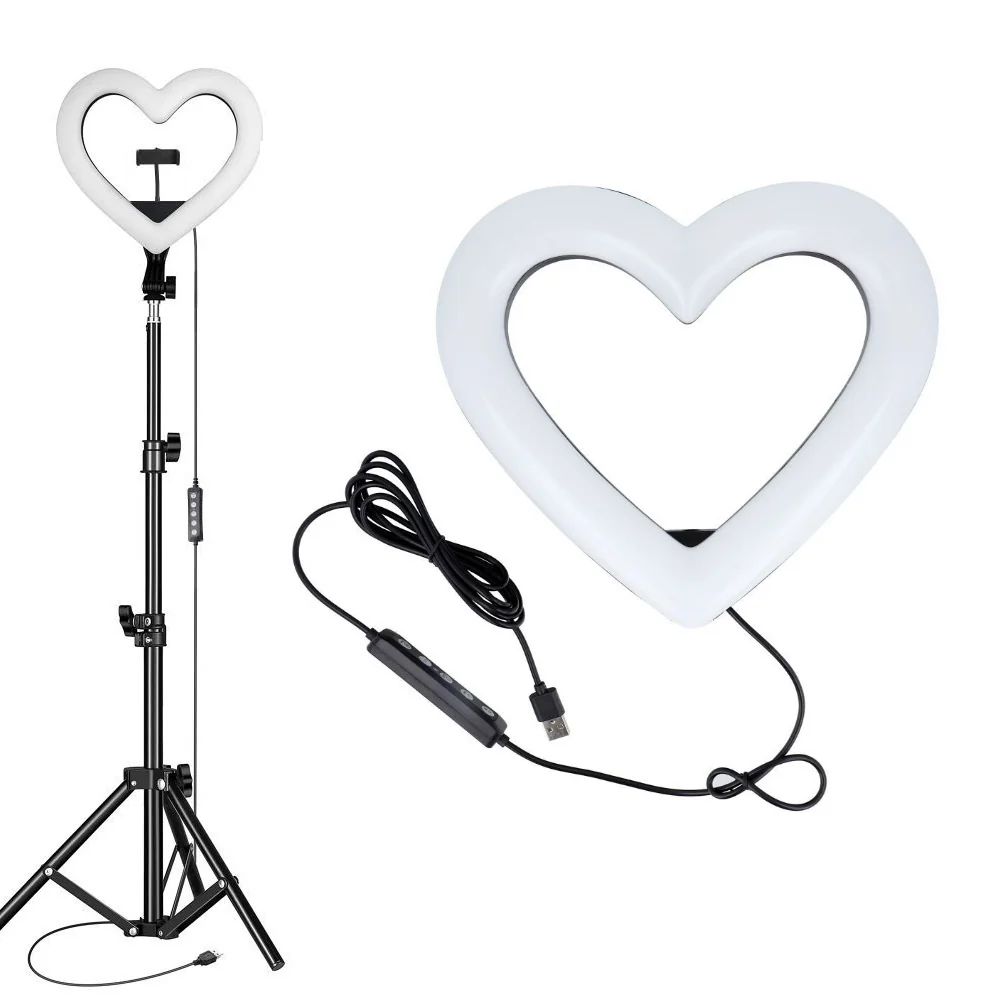MG Heart Ring kruhové LED svetlo 10'' + statív 2.1 m, čierny