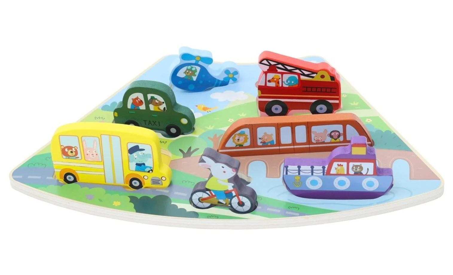 2Kids Toys Drevené puzzle Dopravné prostriedky prepojiteľné