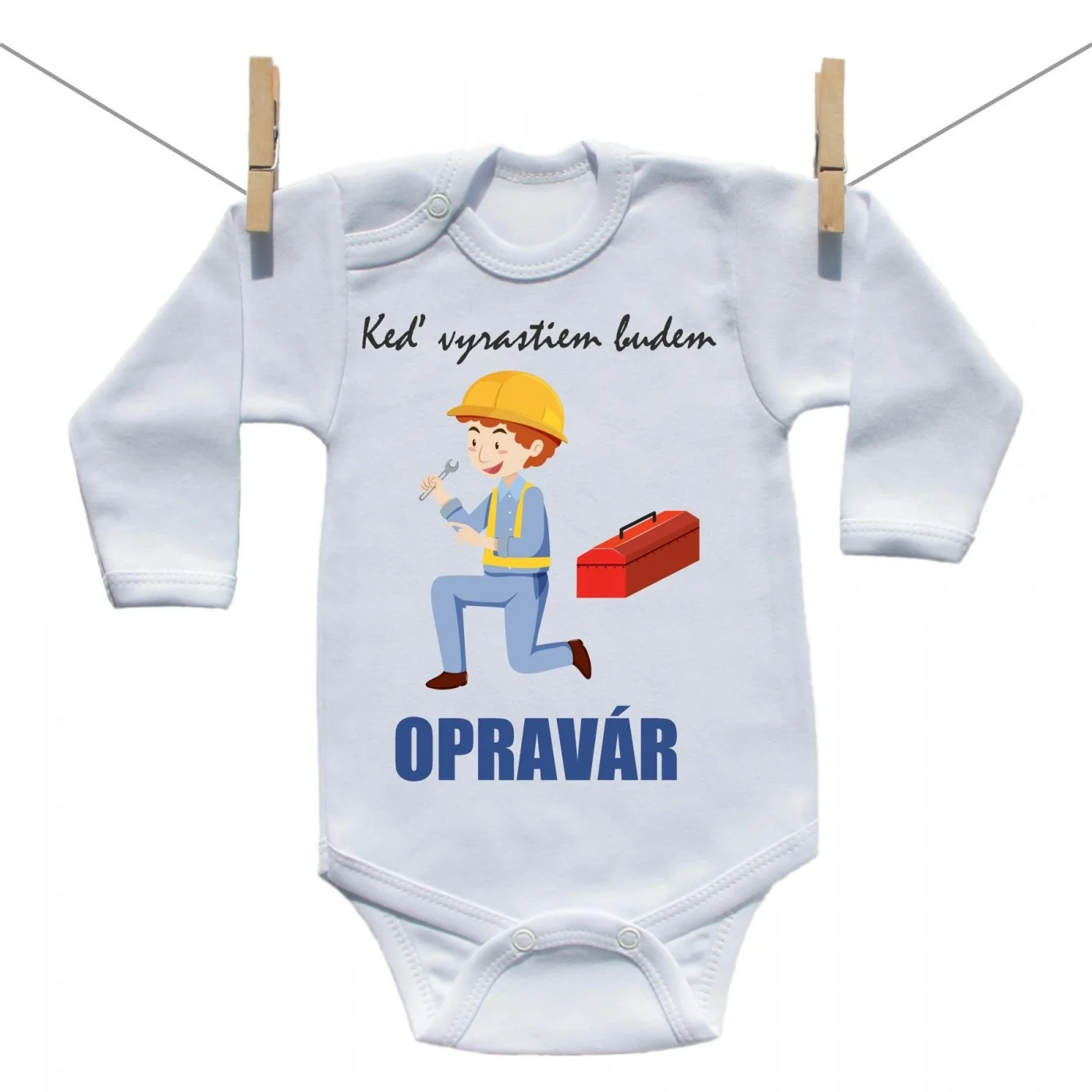 Boodyy Body s dlhým rukávom Keď vyrastiem budem opravár Veľkosť: 68