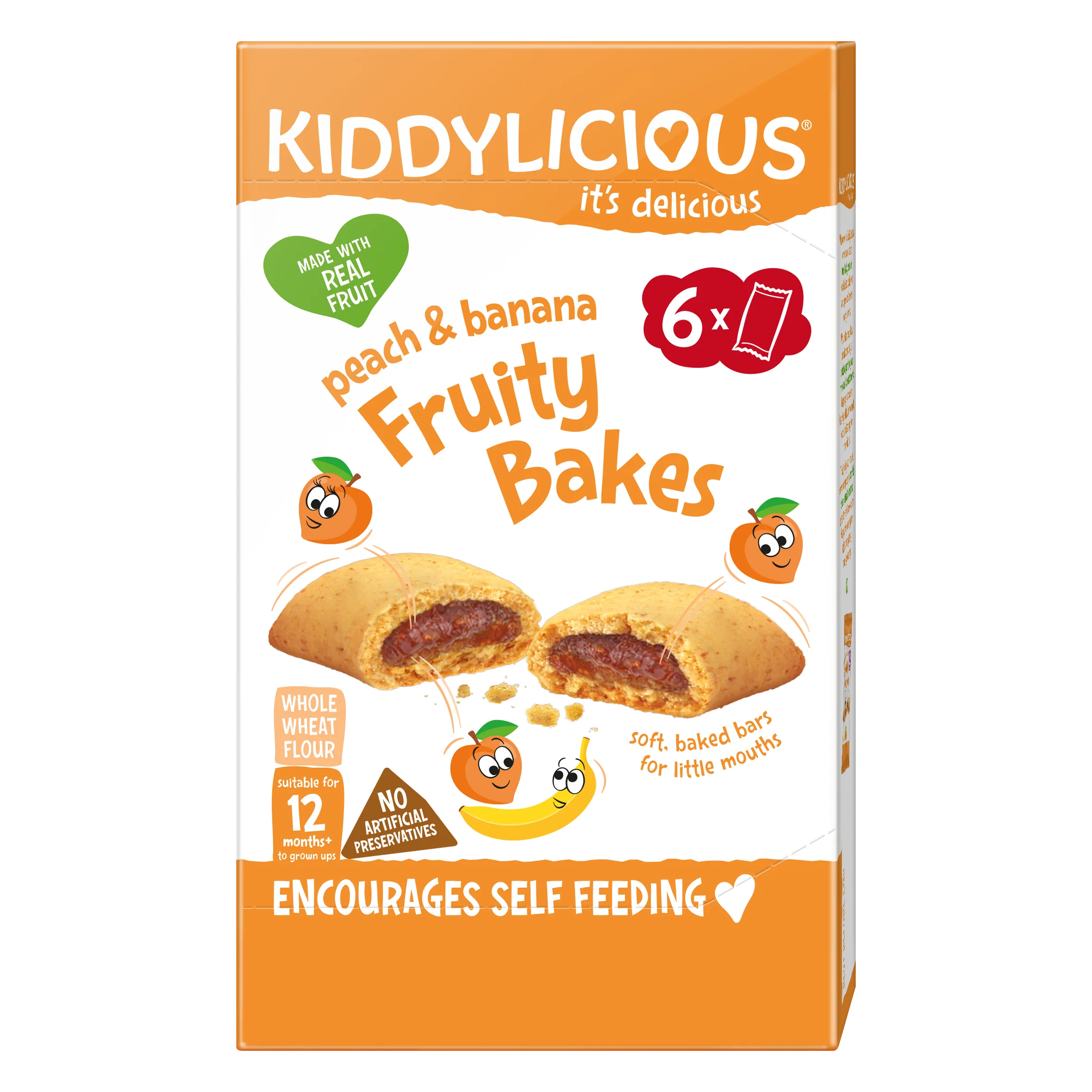 Kiddylicious Koláčiky broskyňovo-banánové 6×22 g