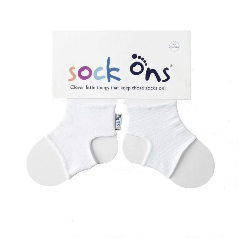 Sock Ons Návleky na detské ponožky, biele, 0–6 mes.