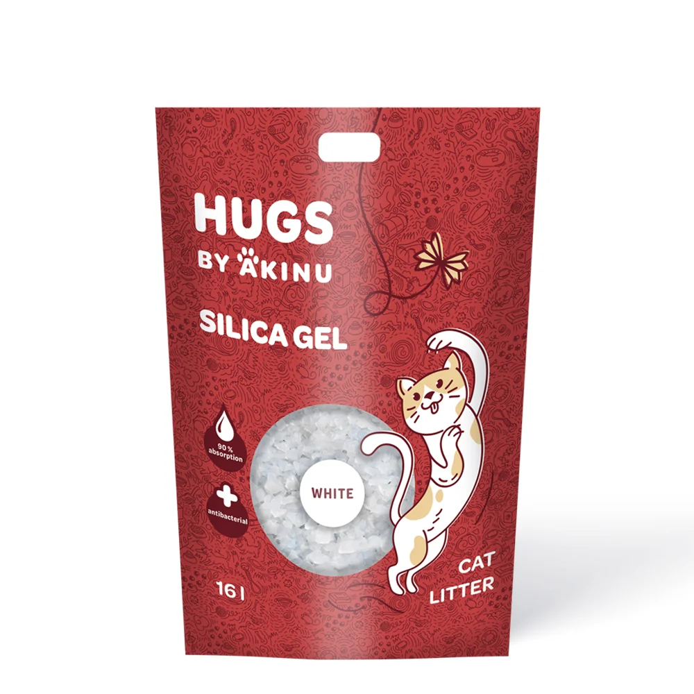 HUGS by Akinu Silikagélová biela podstielka pre mačky 16 l