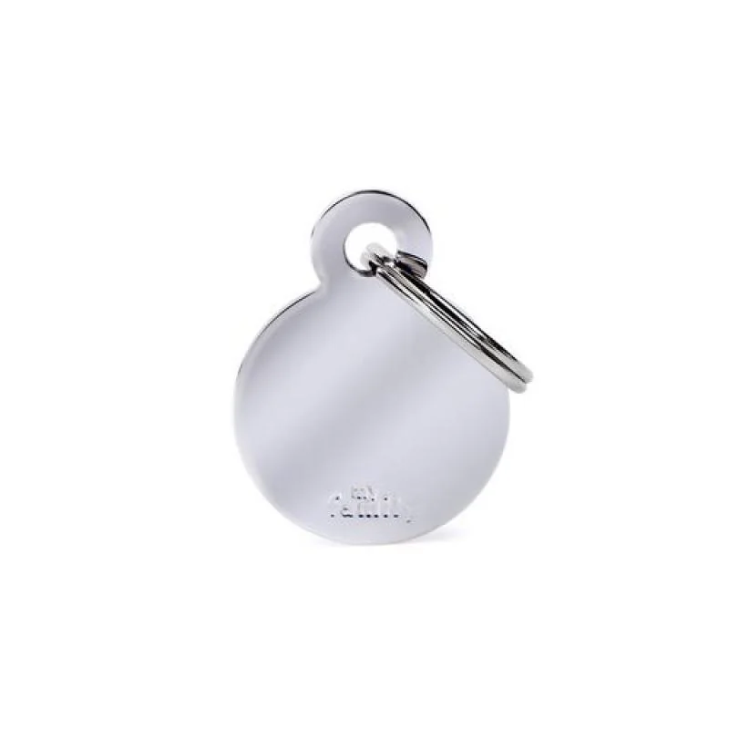 MF SMALL ROUND CHROMED BRASS 2,85x2,15 cm gravírovateľný prívesok