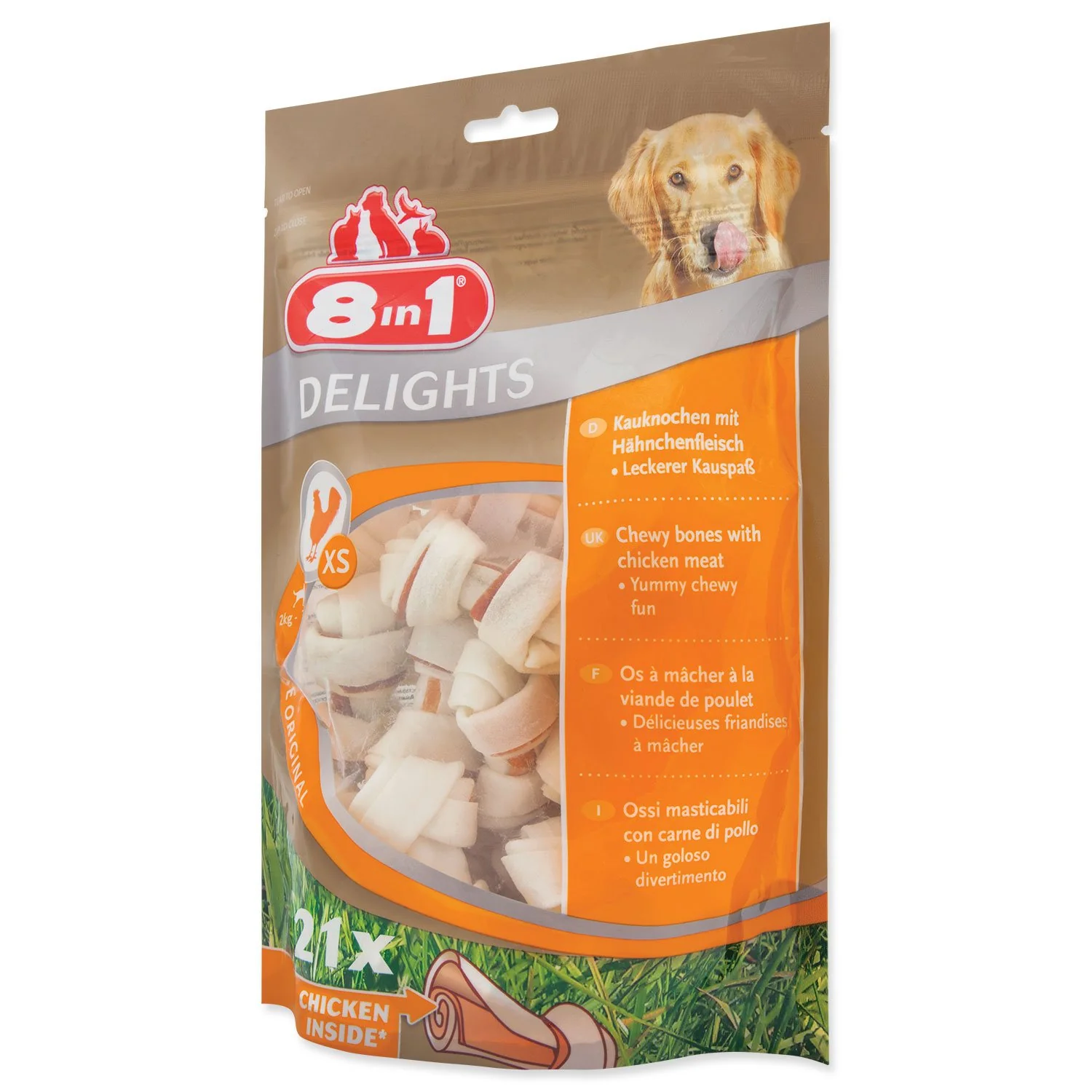 Pochúťka 8in1 Delights kosť žuvacia XS 21ks