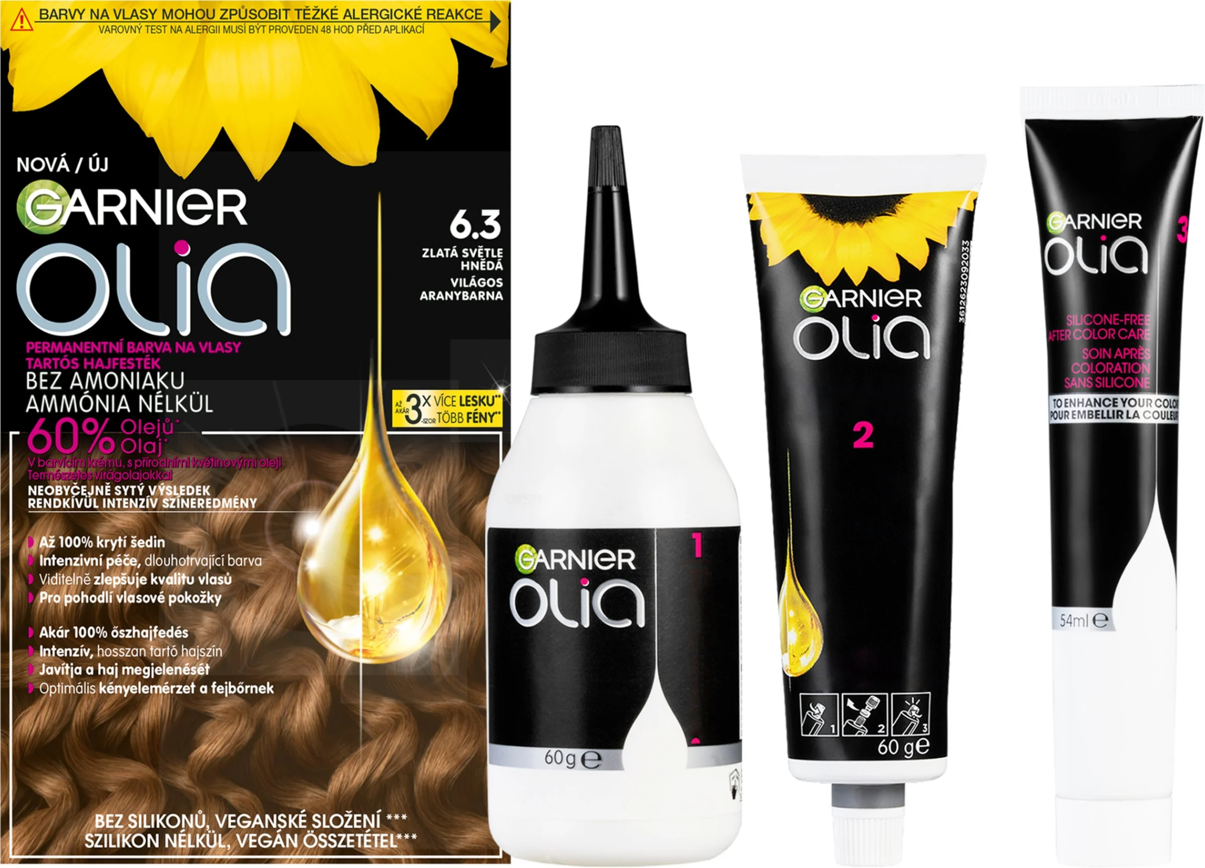 Garnier Olia permanentná farba na vlasy 9.0 Svetlá blond 1×1 set, permanentná farba na vlasy