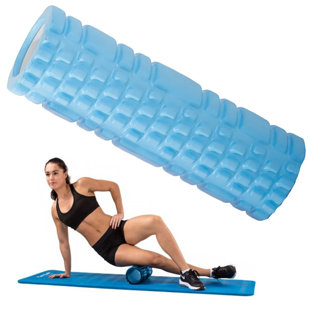 Masážny a cvičebný valec na CrossFit, jogu a rehabilitáciu, modrý, 30 cm
