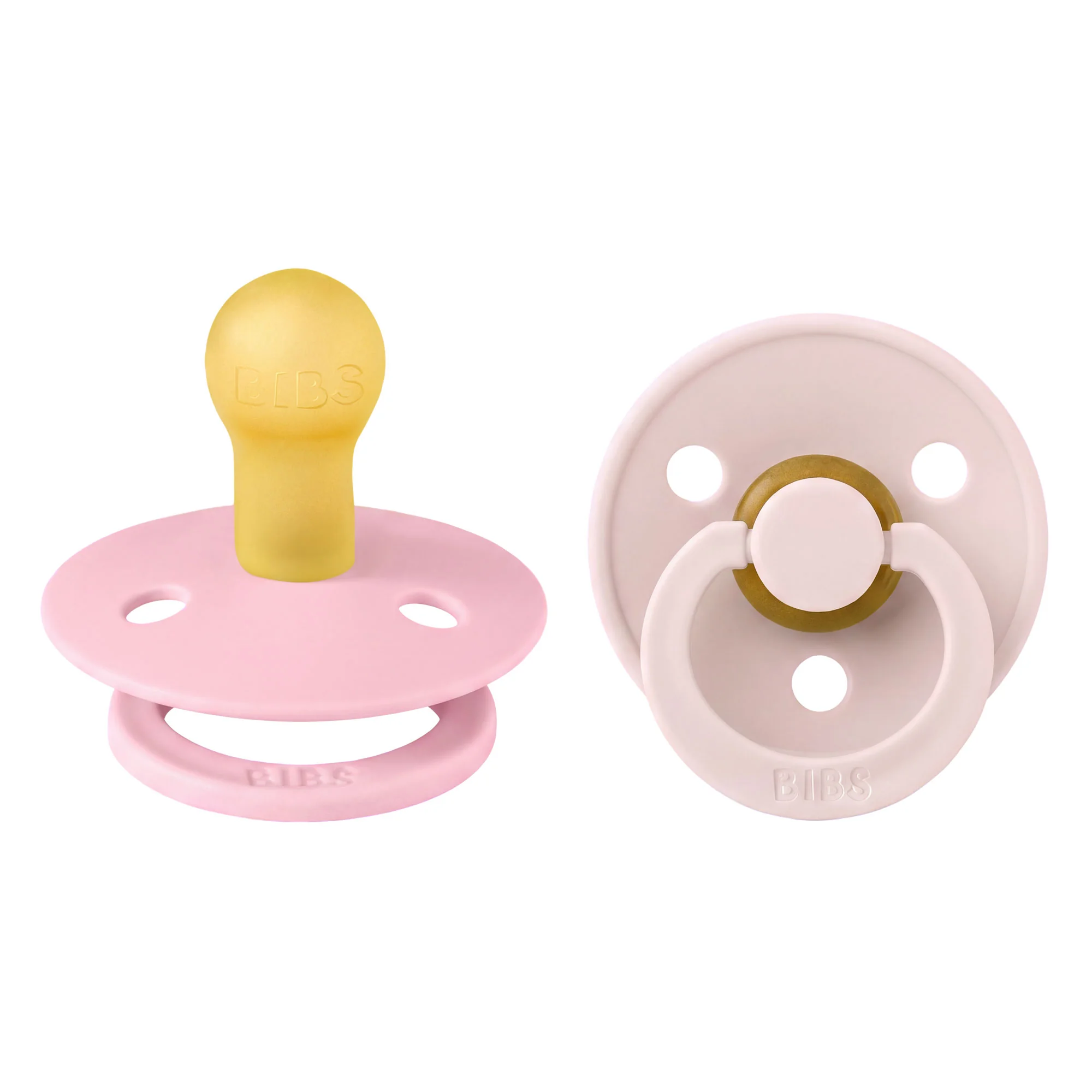 BIBS Colour cumlík z prírodného kaučuku 2ks – veľkosť 1 Petal / Baby Pink