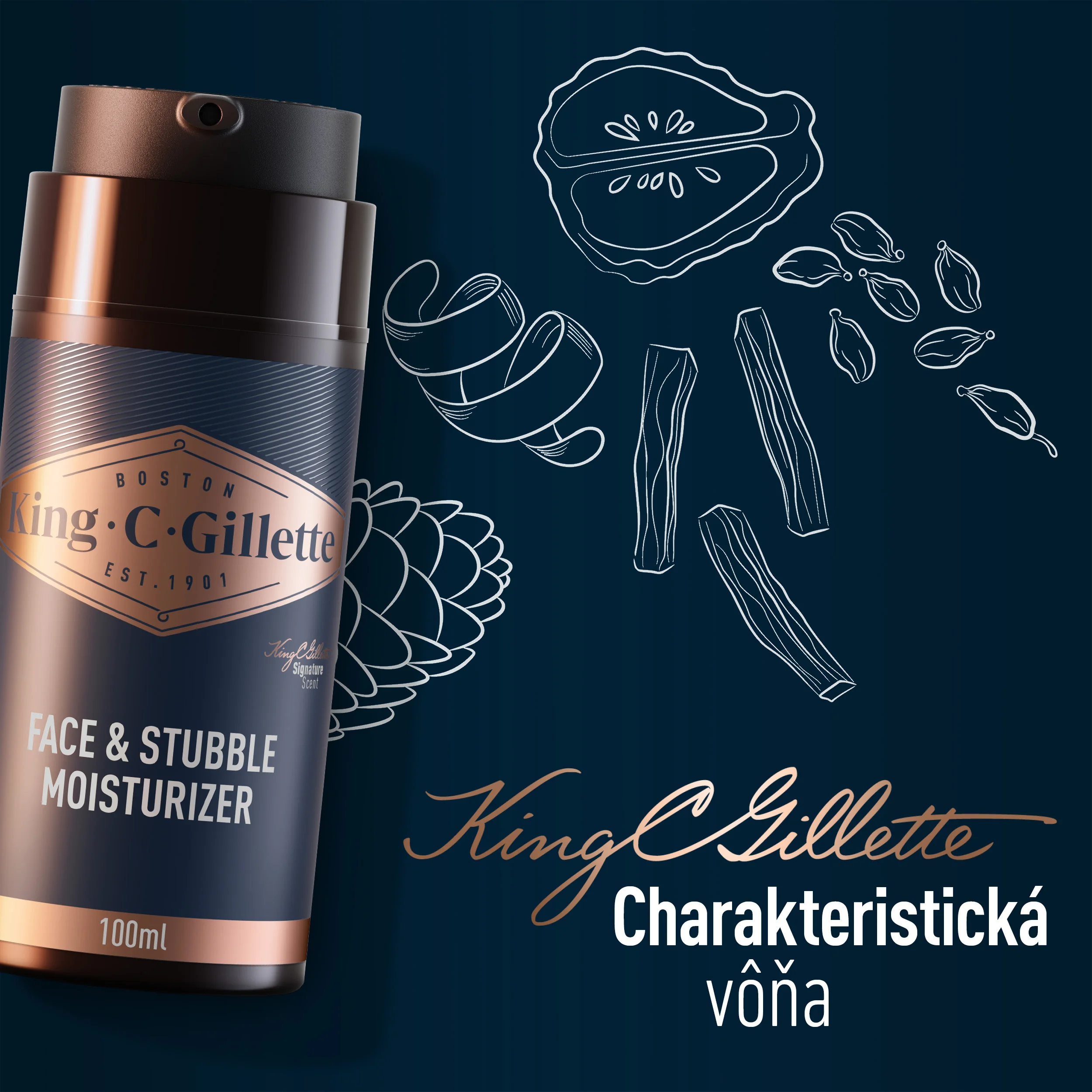 King C. Gillette hydratačný krém 100 ml