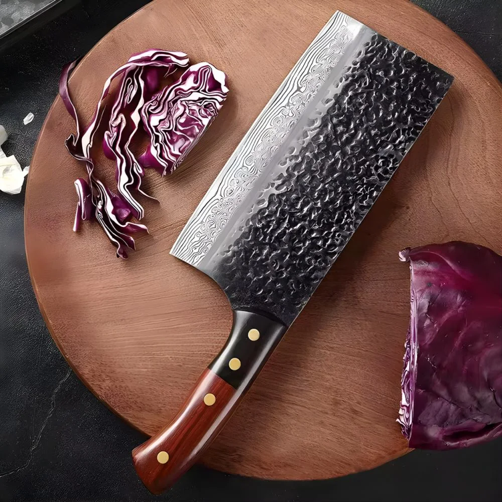 Masívny kuchynský sekáčik typu cleaver Cleaver/Hnedá