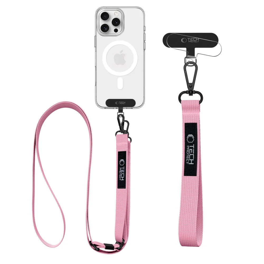 Tech-Protect Rope Crossbody šnúrka na mobil, ružová 