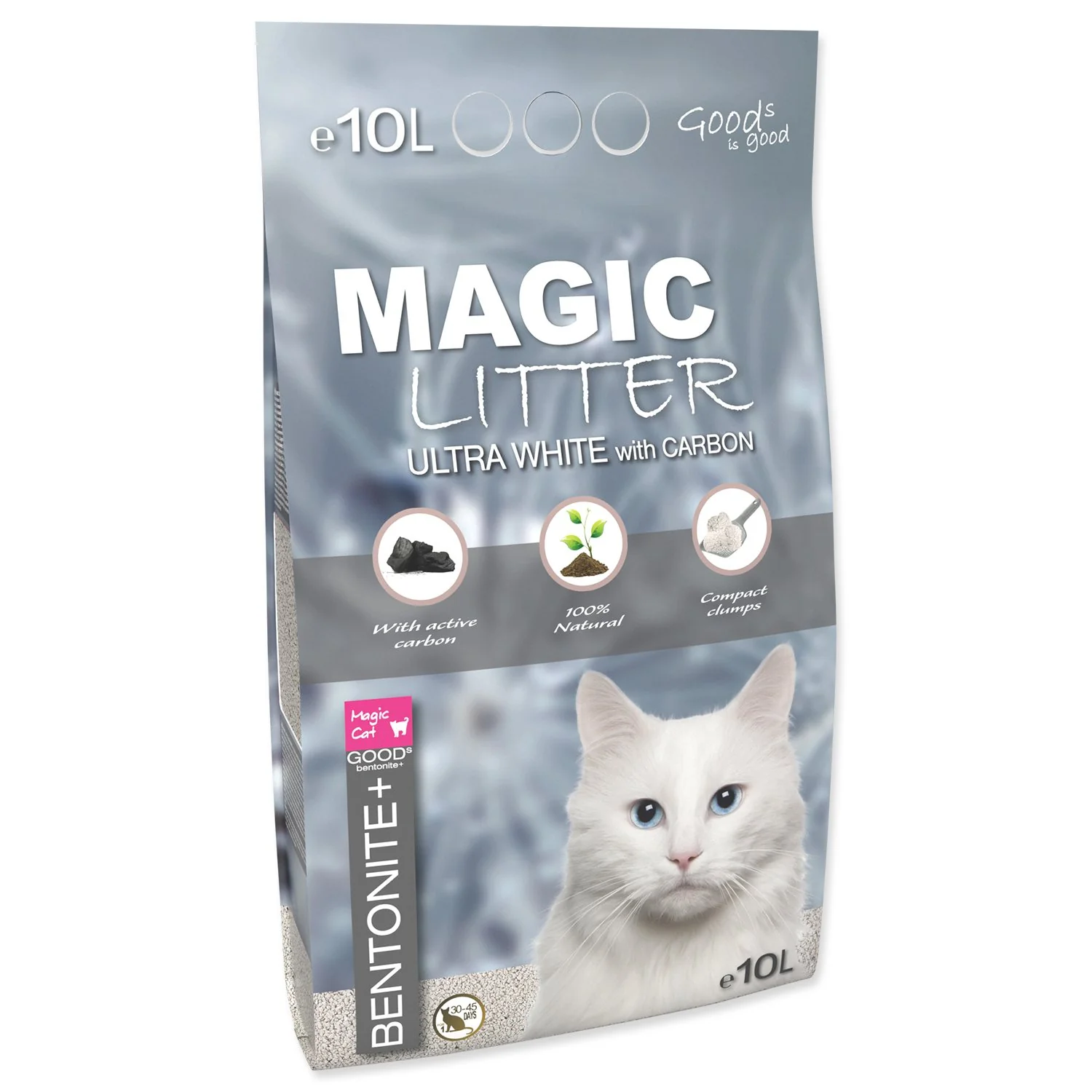Podstielka Litter Bentonite Ultra White with Carbon 10L/9kg 10L/9kg