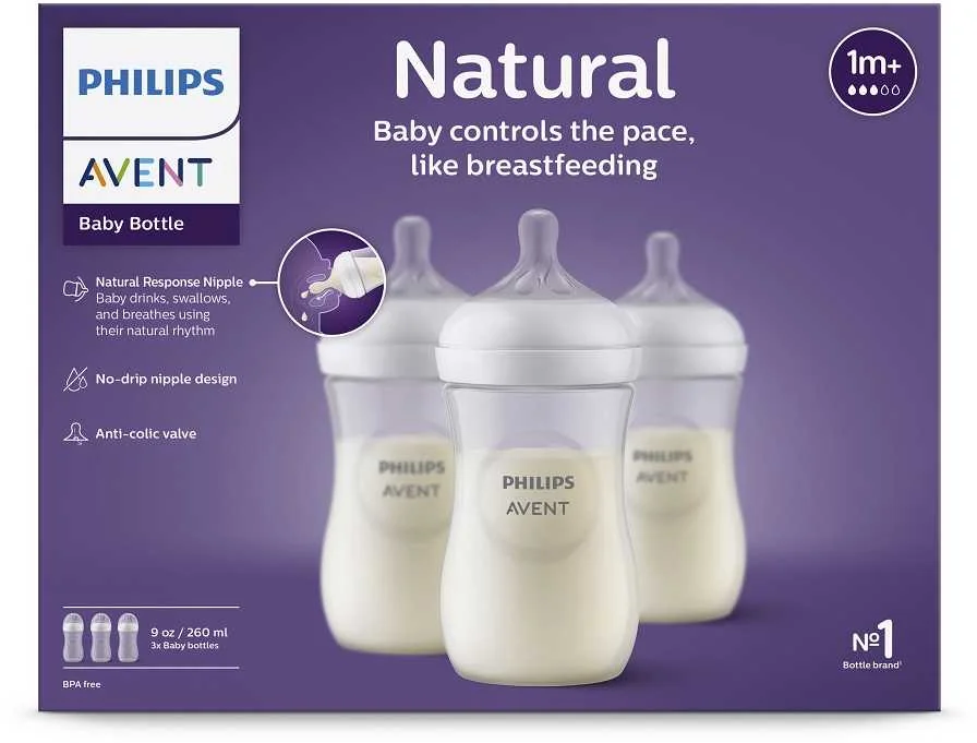 Philips AVENT Fľaša Natural Response 260 ml, 1m+ 3 ks 1×3 ks, fľaška