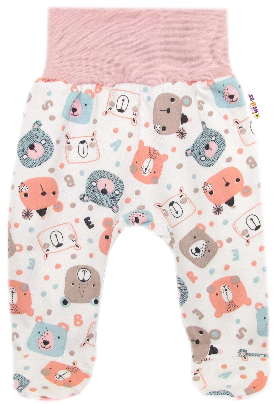 Polodupačky, bavlna Space Bear, Baby Nellys - pastel pudrová, veľ. 68