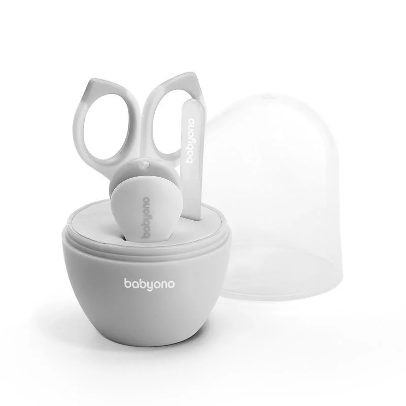 BABYONO Set manikúra pre deti šedá 1×1 set, detská manikúra