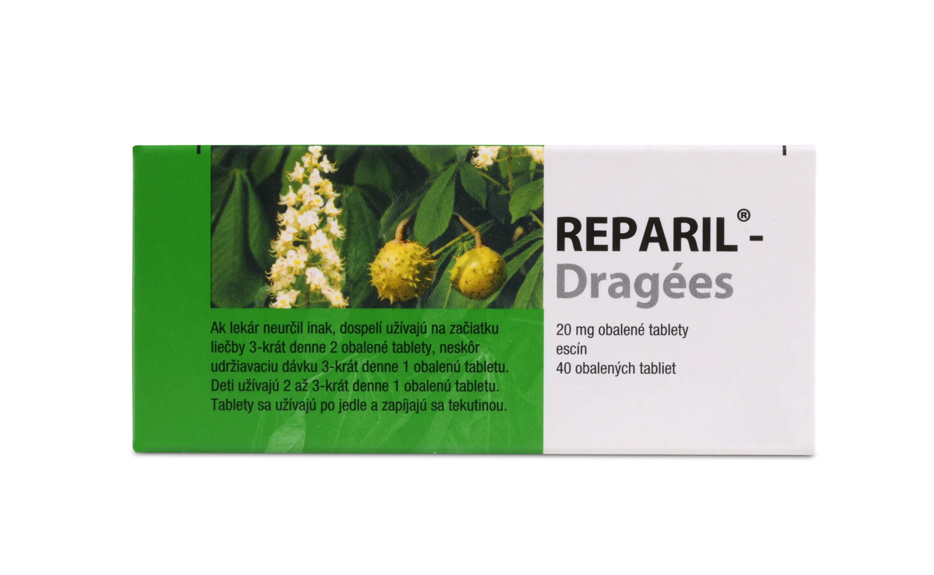 Reparil-Dragées 1×40 tbl, liek na liečbu opuchov