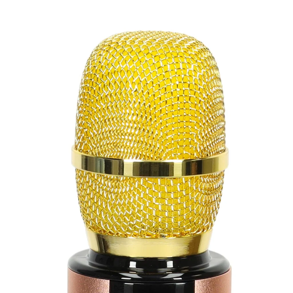 Bezdrôtový karaoke mikrofón detský, Bluetooth, 5 W, zlatý
