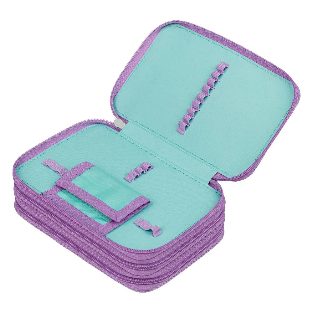 Školský trojposchodový peračník Lavender fialový, 3 chlopne