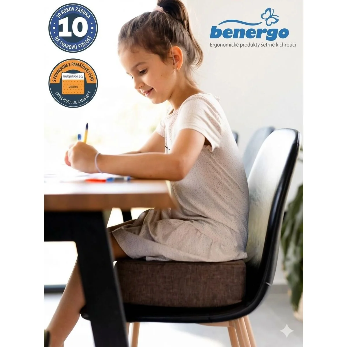 Ergonomicky vankúš na zvýšenie sedenia Benergo - pre deti