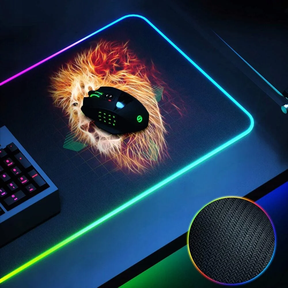 MG Lion RGB podložka pod myš 80 x 30 cm, čierna