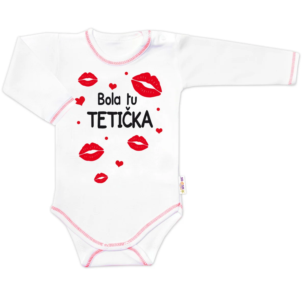 Body dlhý rukáv s vtipným textom, Bola tu TETIČKA, veľ. 86