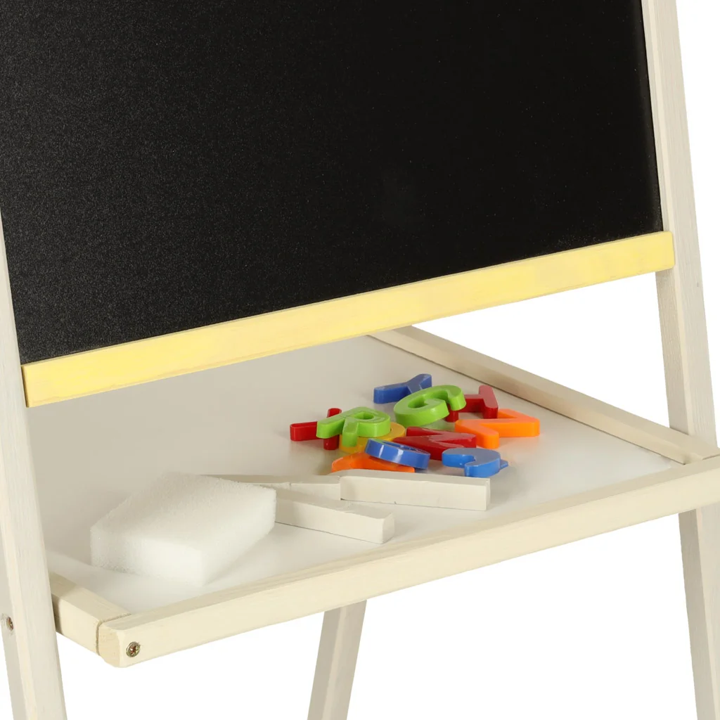 Drevená tabuľa 2v1 s počítadlom a rolkou papiera – 45 × 40 × 100 cm