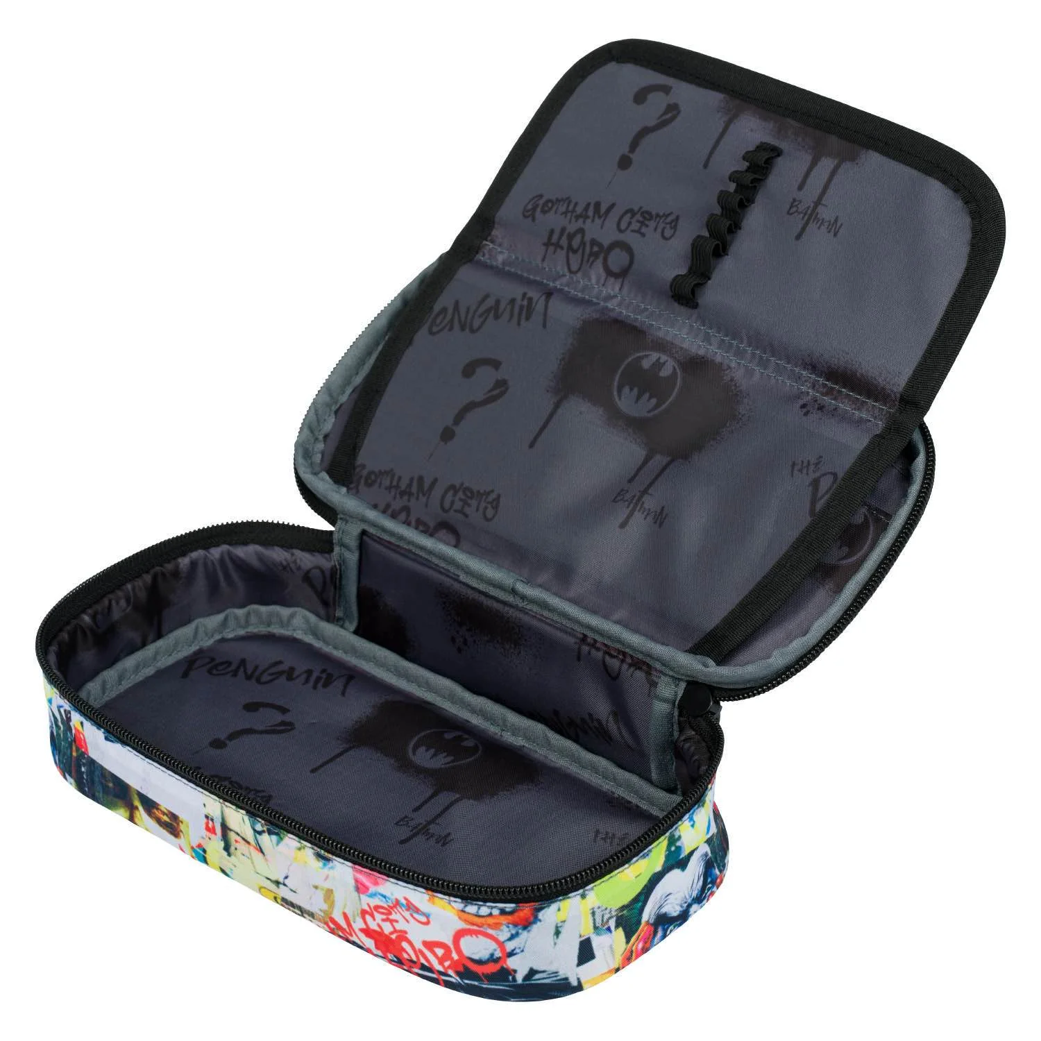 Baagl školský peračník etui Skate Batman Komiks čierny, oválny