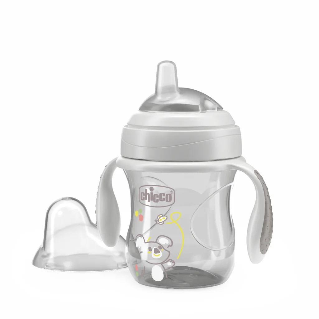 CHICCO Hrnček Transition učiaci s držadlami grey, 4m+ 1x1 ks