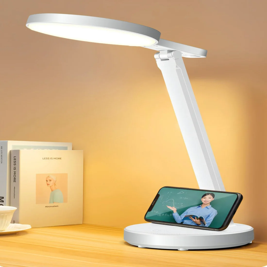 MG BL-1212 LED bezdrôtová stolná lampa, biela
