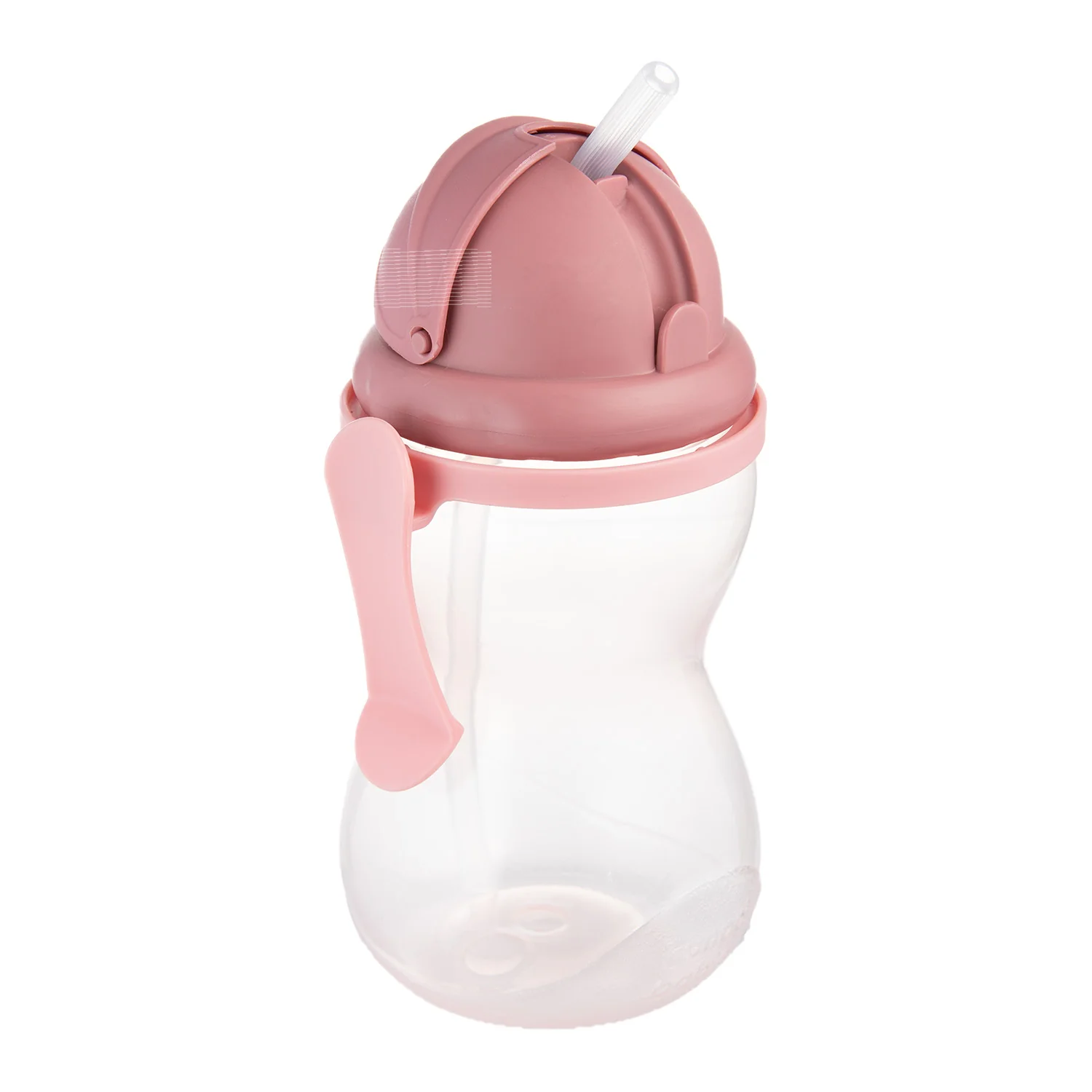 Canpol babies Športová fľaša so silikónovou slamkou 370ml 12m+ ružová 1 ks