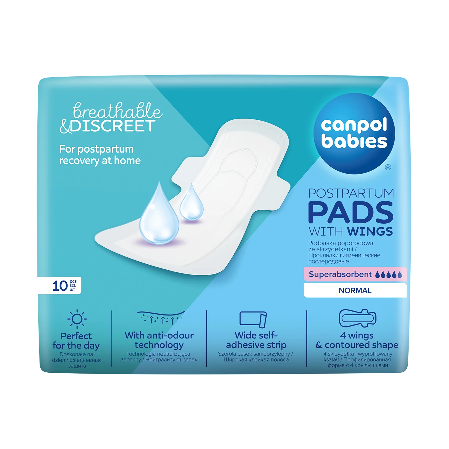 Canpol babies Popôrodné vložky s krídelkami denné 1×10 ks, popôrodné vložky