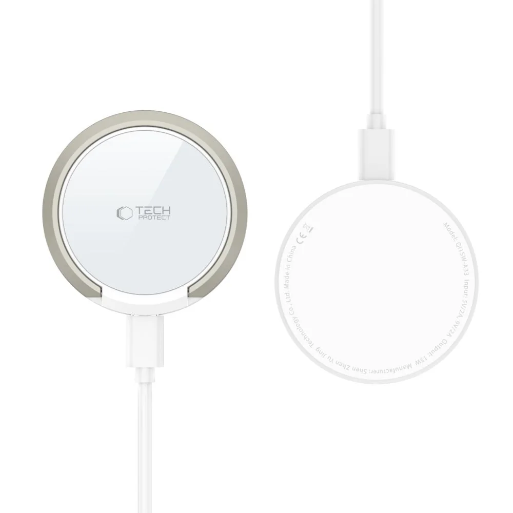 Tech-Protect A33 MagSafe bezdrôtová nabíjačka 15W, biela
