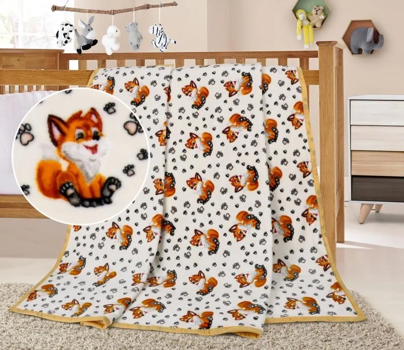 Detská deka ELLA 1003/160 N 100x150cm líštičky 1×1 ks, deka pre deti