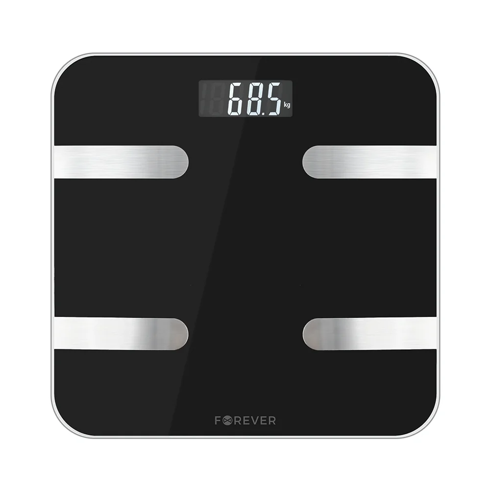Váha osobná digitálna FOREVER AS-100 Black BLUETOOTH (merá tuk,vodu,svaly)
