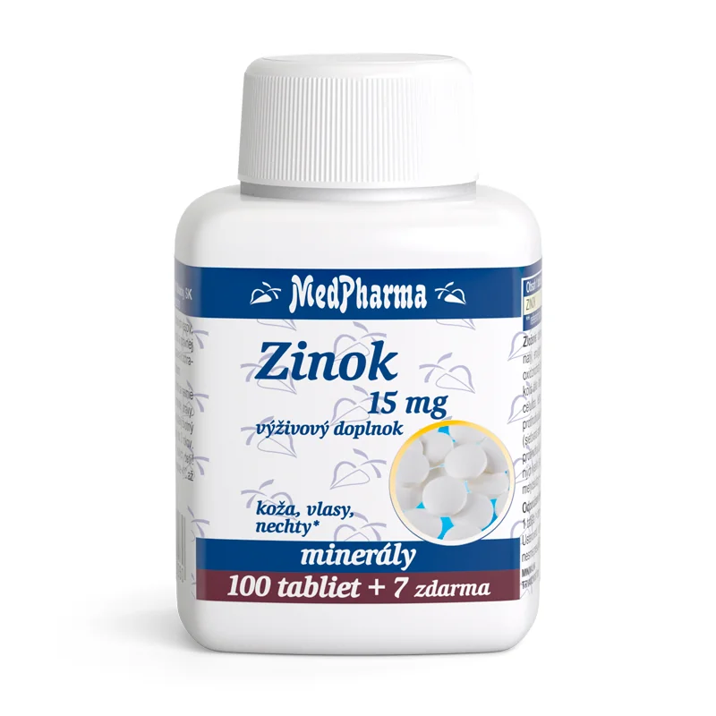 MedPharma ZINOK 15 mg 1×107 tbl, výživový doplnok