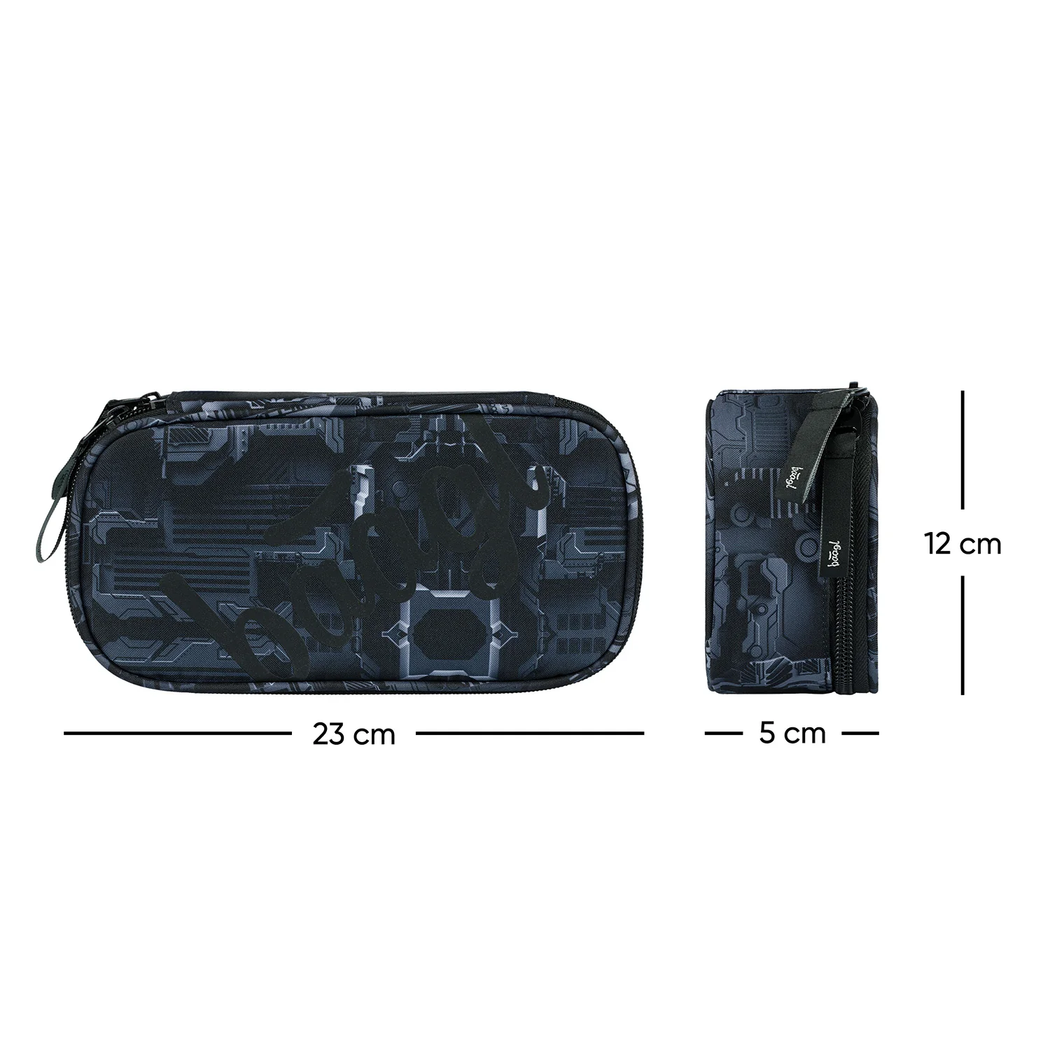 Baagl školský peračník etui Technic sivý puzdro na zips