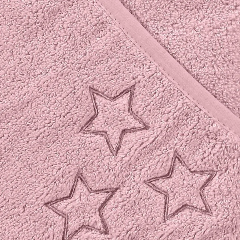 XKKO Organic BIO bavlnená froté osuška s kapucňou 90x90 Baby Pink Stars