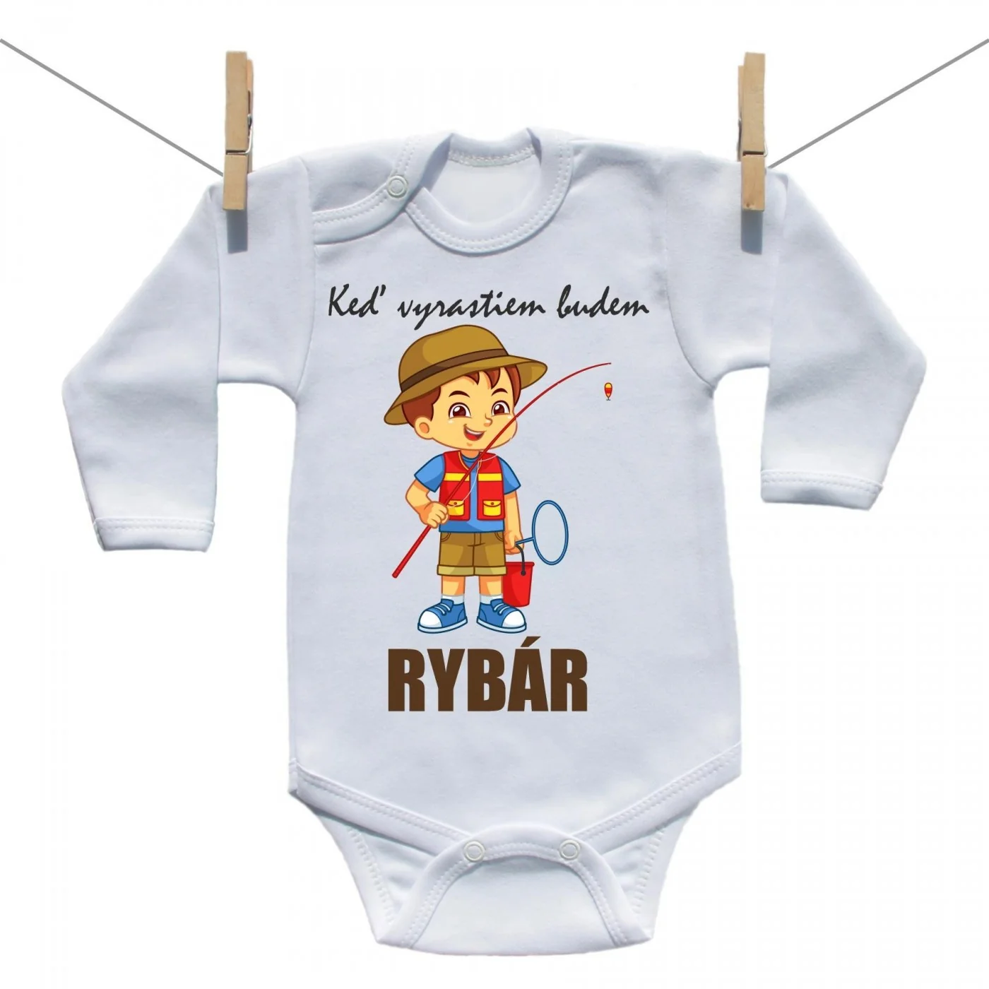 Boodyy Body s dlhým rukávom Keď vyrastiem budem rybár Veľkosť: 92