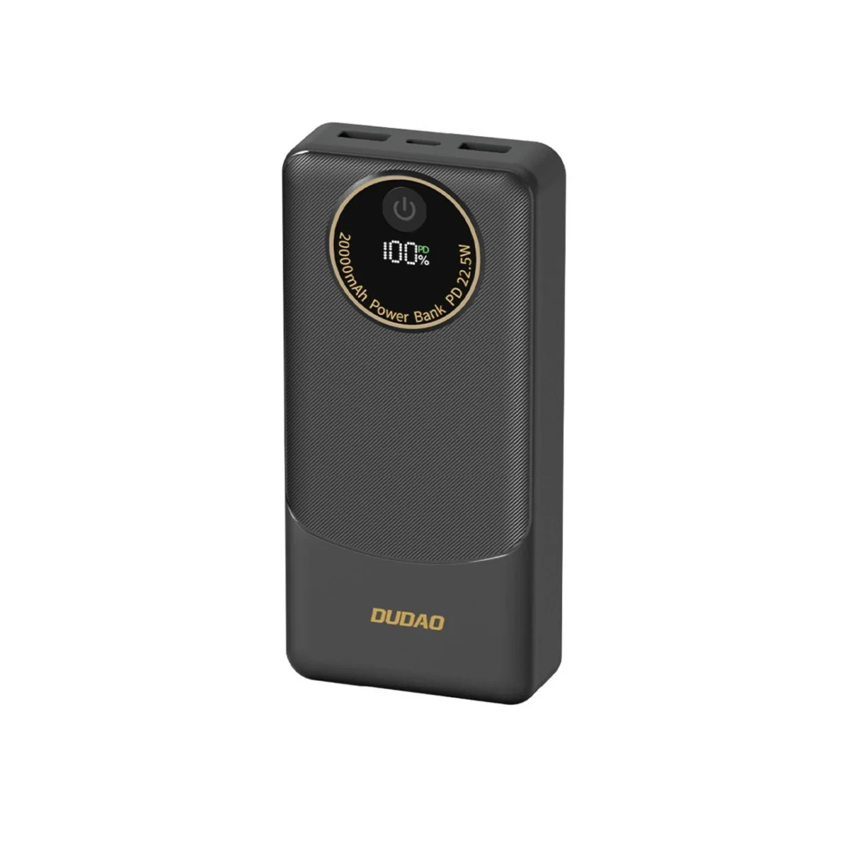 Dudao K12 Power Bank 10000mAh 2x USB / USB-C 22.5W, čierny 