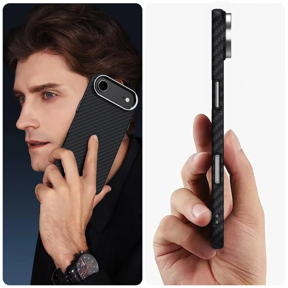 Tech-Protect Ion Carbon MagSafe kryt na iPhone 17 Air, čierny/strieborný ný