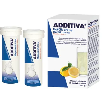 ADDITIVA Horčík 375 mg + B-Komplex + Vitamín C 1×20 tbl, Horčík + B-Komplex + Vitamín C