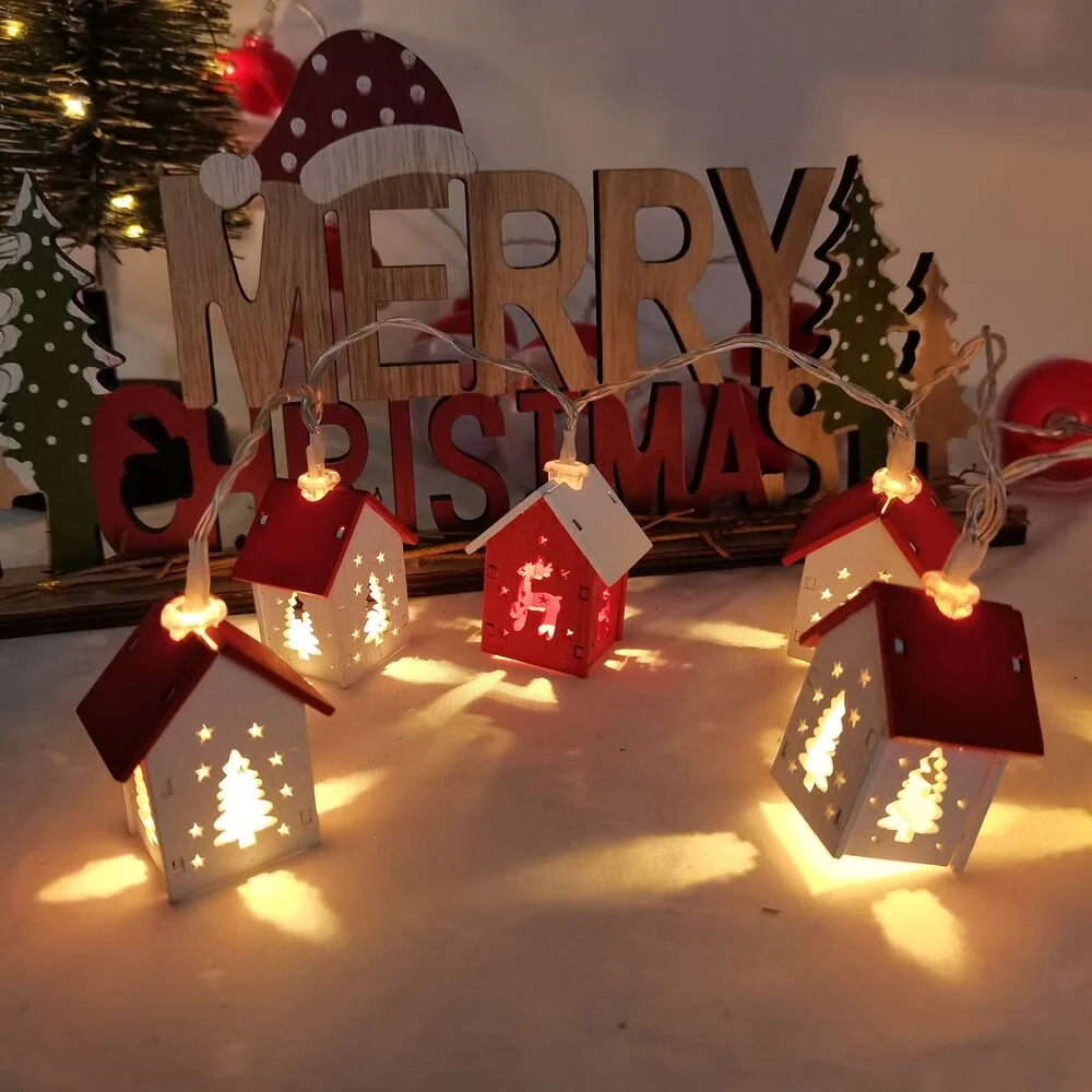 Modee Lighting LED dekorácia 10 LED 90cm domček 2xAA batérie
