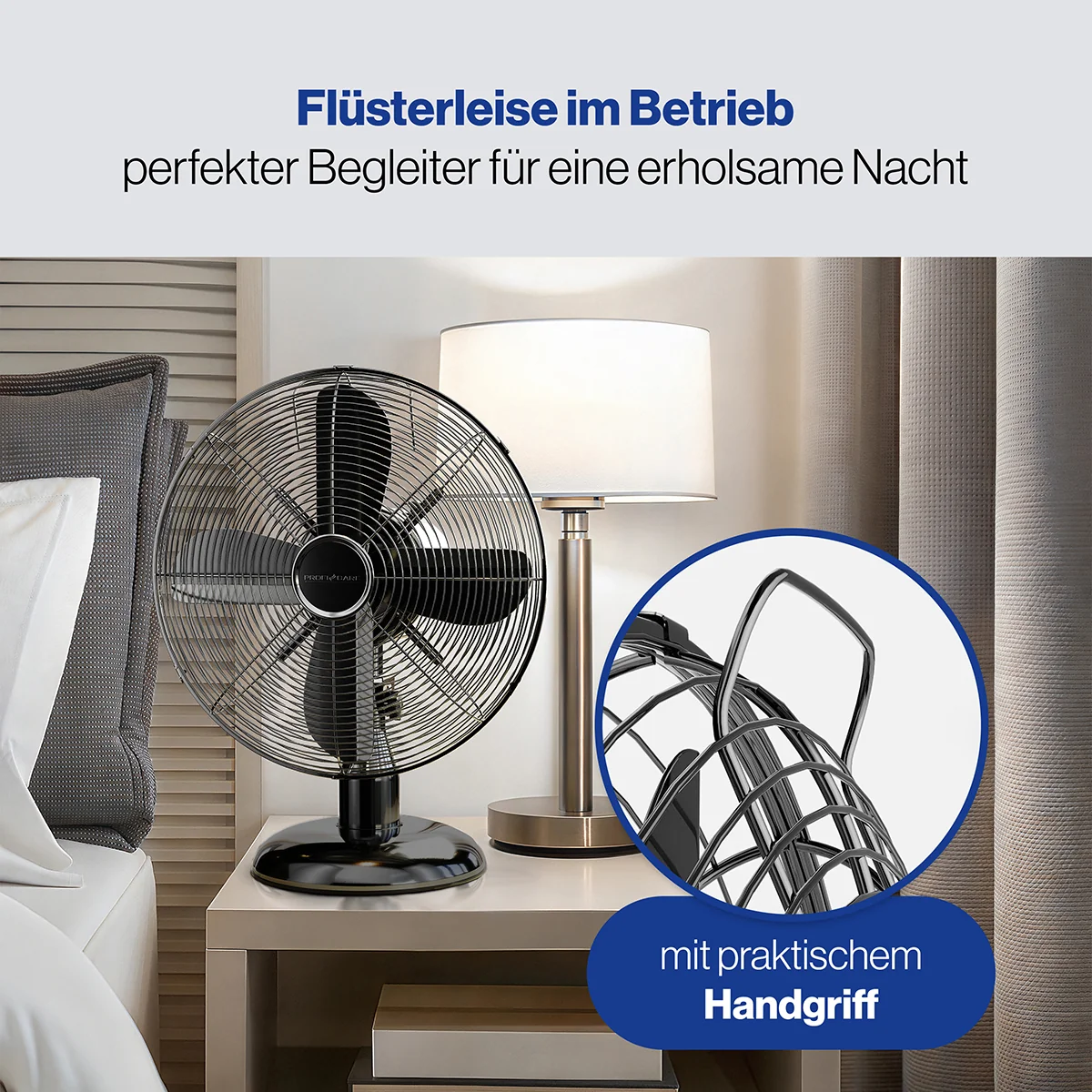 ProfiCare VL 3063 BK stolový ventilátor 30 cm, kovový, čierny