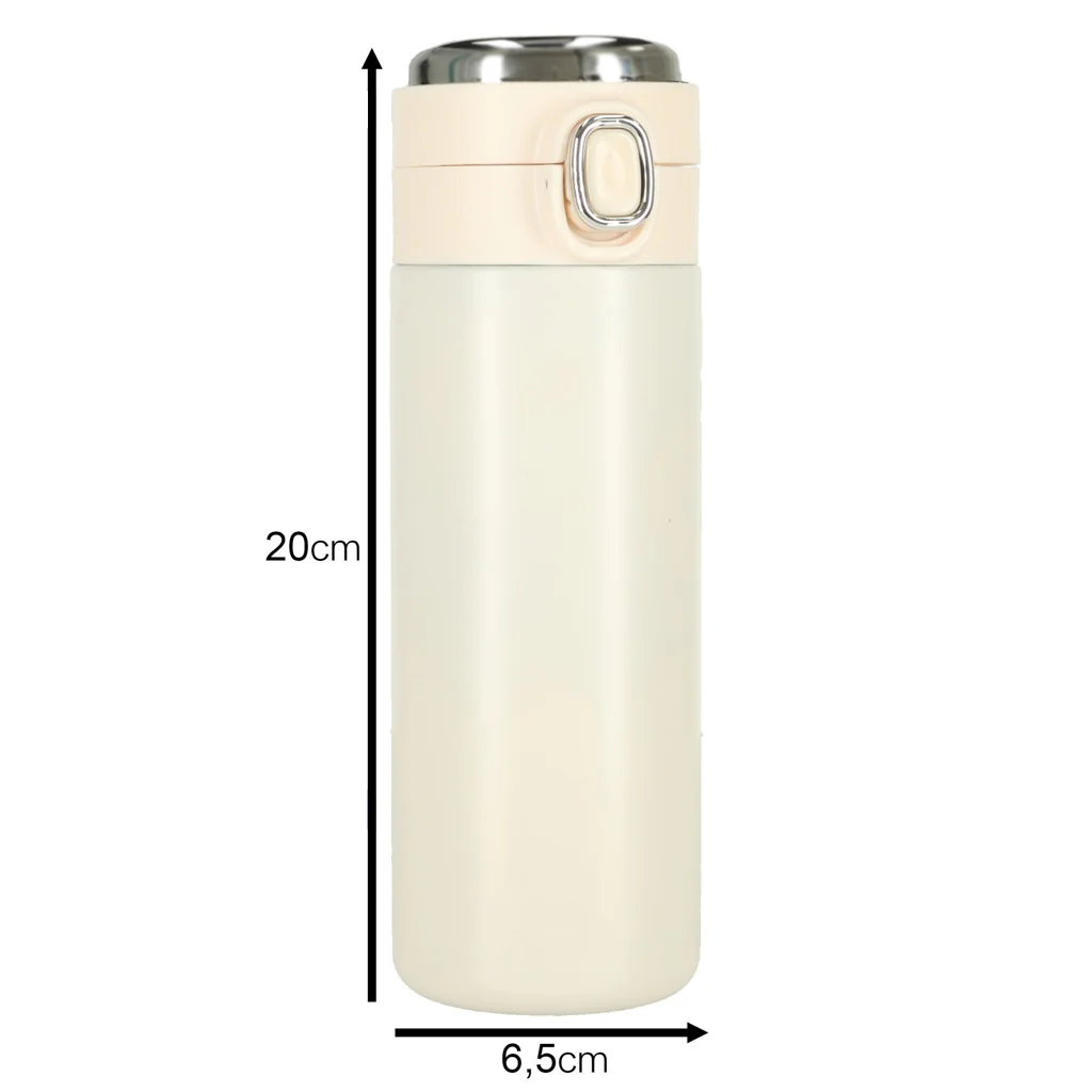 LED termohrnček 420 ml s náustkom – béžový, udrží teplo až 6 h