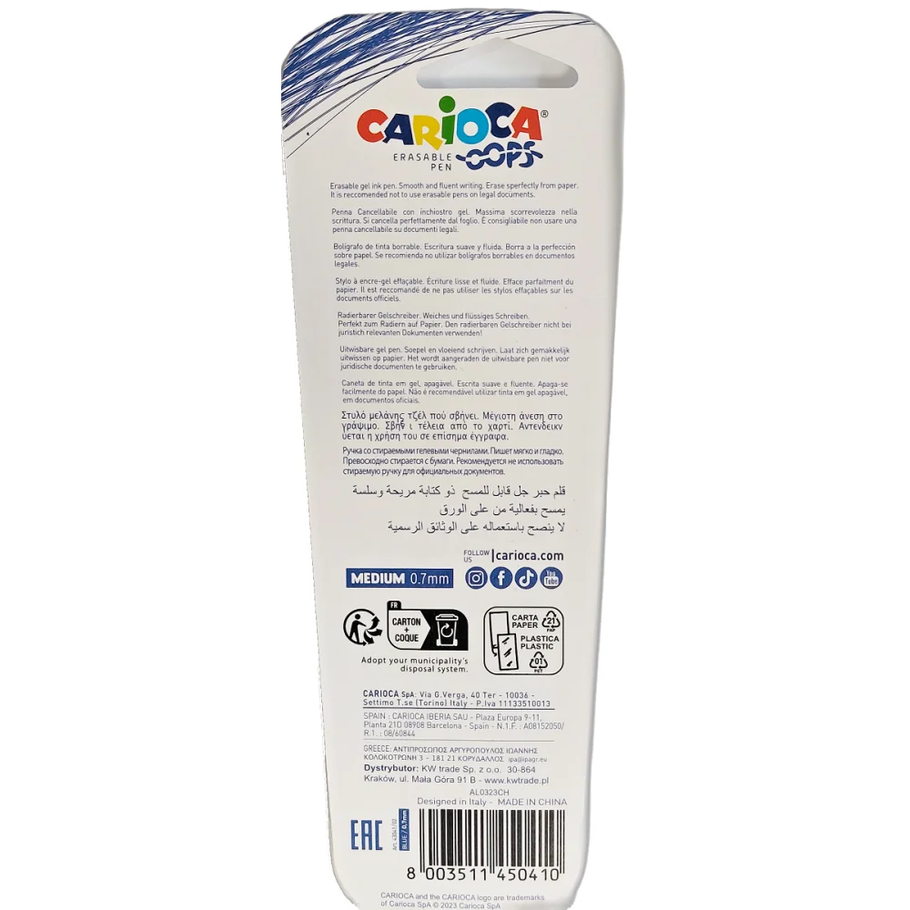 Carioca Náhradná náplň do rollera Frixion 0,7mm zelená 3ks-CARIOCA
